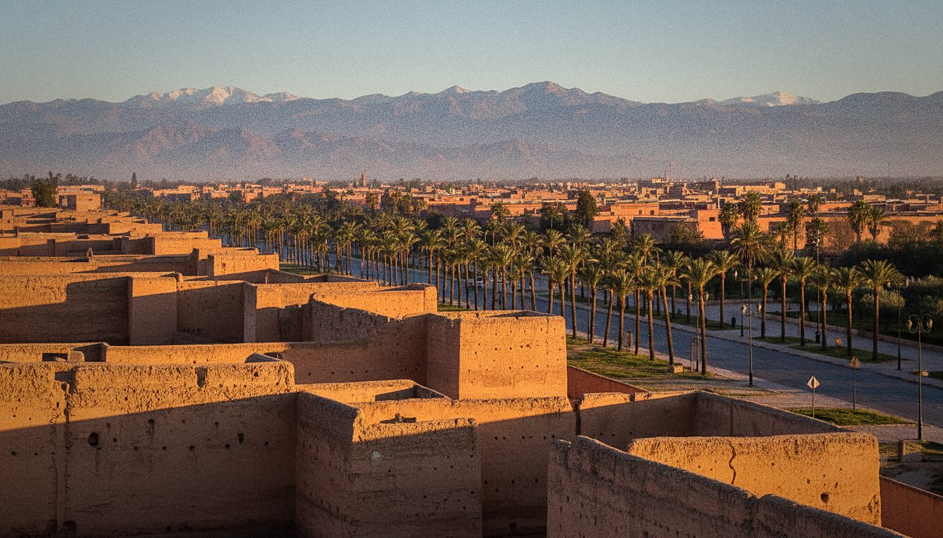 Route de montagne menant vers l'Atlas depuis Marrakech